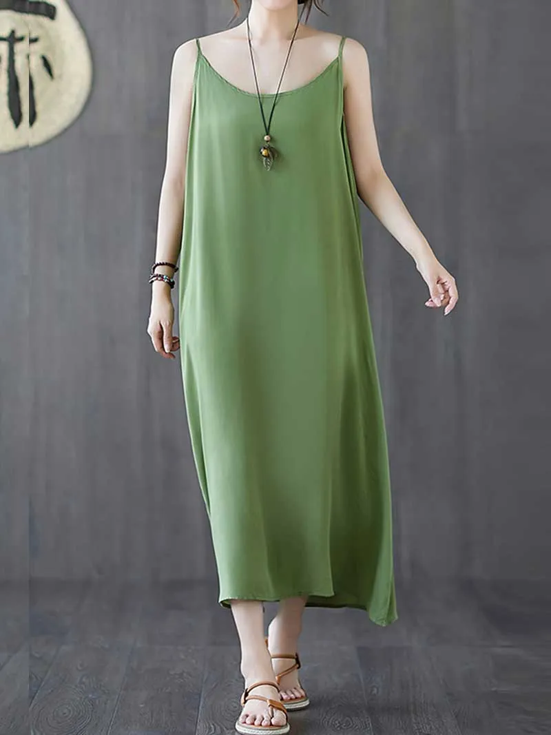 Plain Cotton Slip Dress