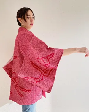 Plum branch and Me Shibori Haori Kimono Jacket