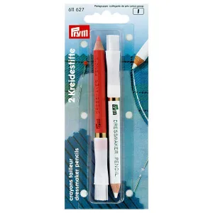 Prym Dressmaker Chalk Pencil With Brush, Pack of 2