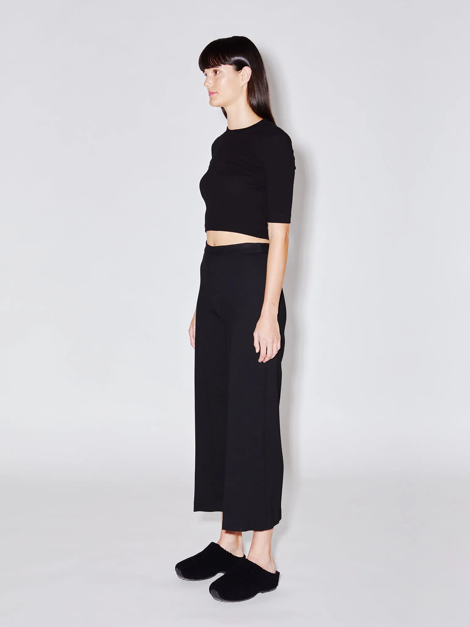 Pull On Cropped Straight Pant