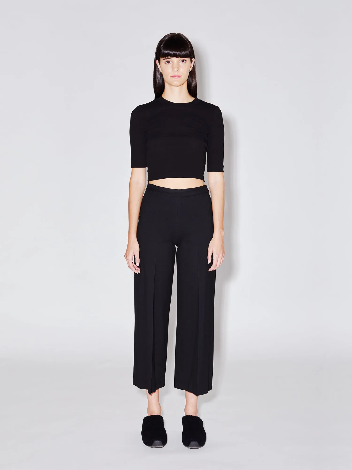 Pull On Cropped Straight Pant