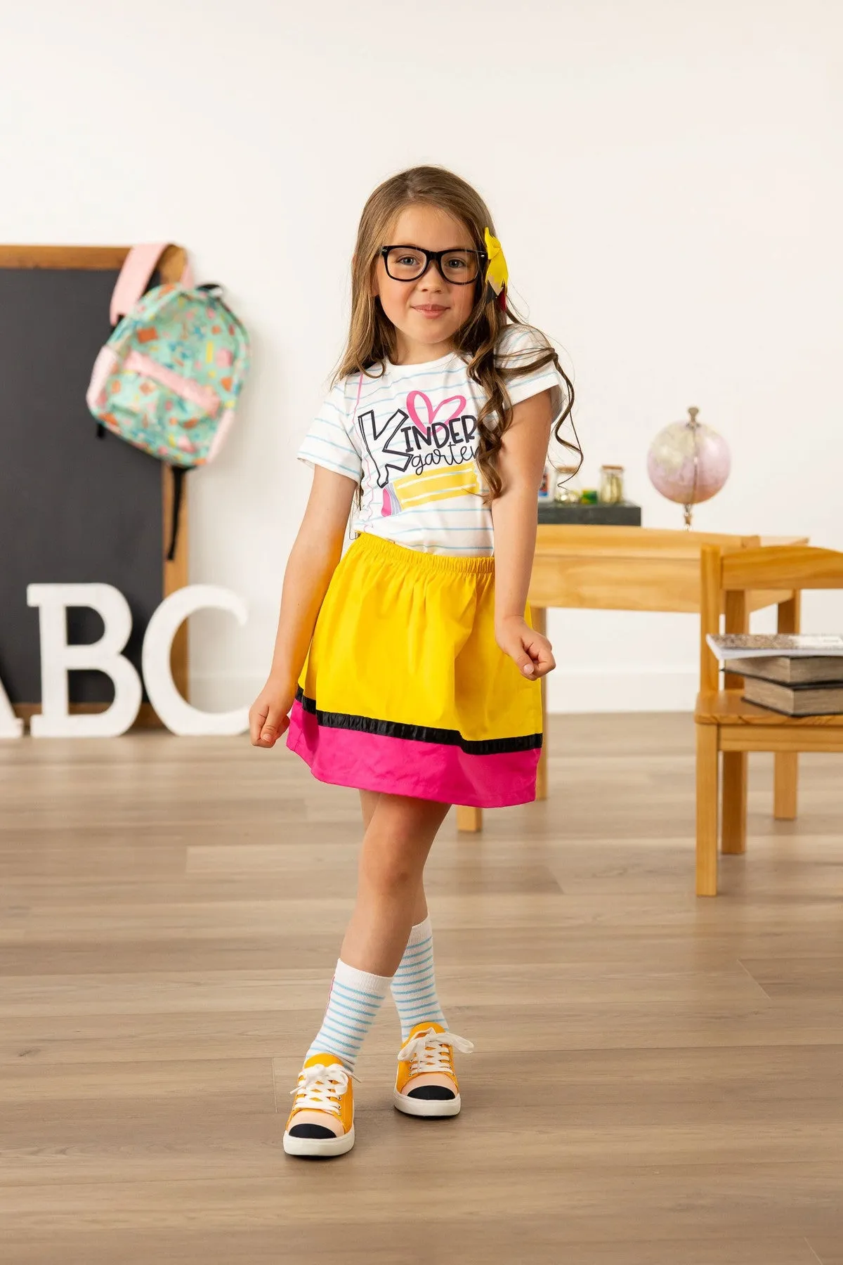 "Preschool - 5th Grade" Paper & Pencil Skirt Set