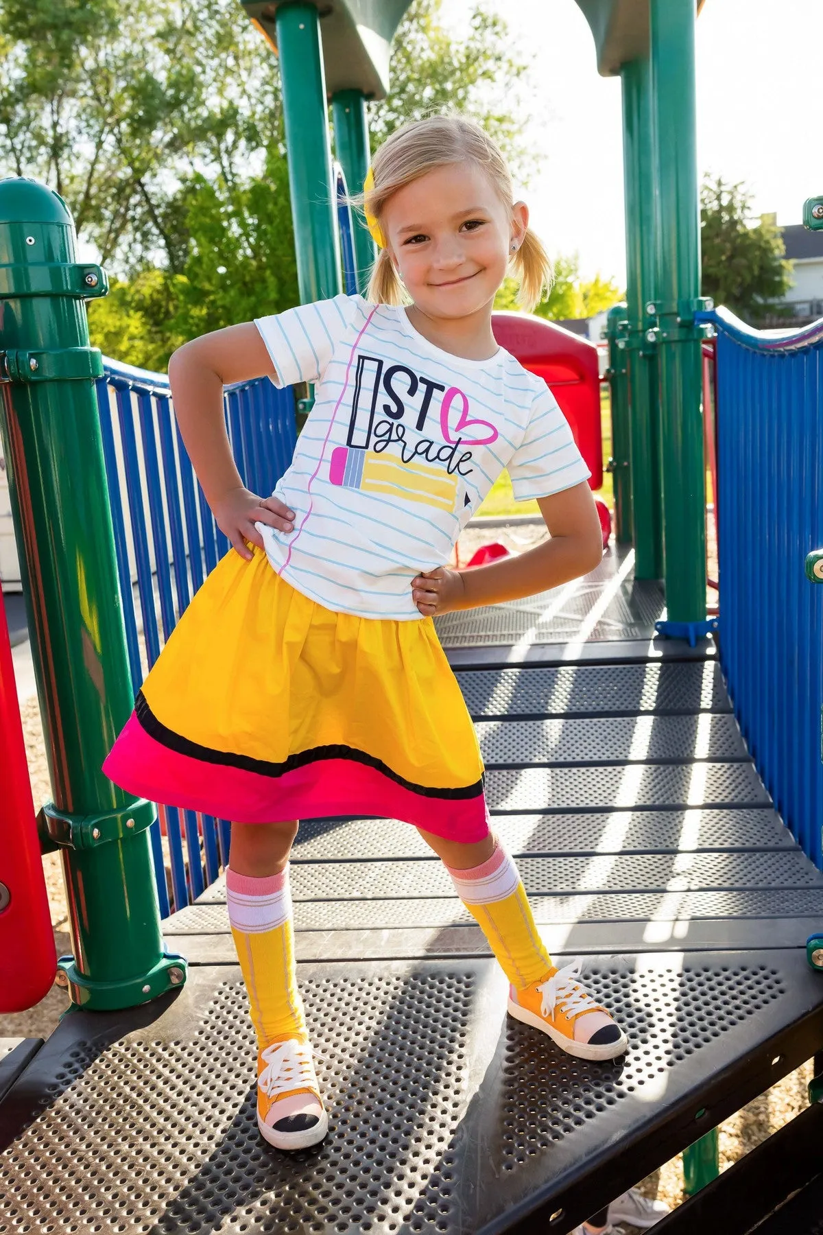 "Preschool - 5th Grade" Paper & Pencil Skirt Set