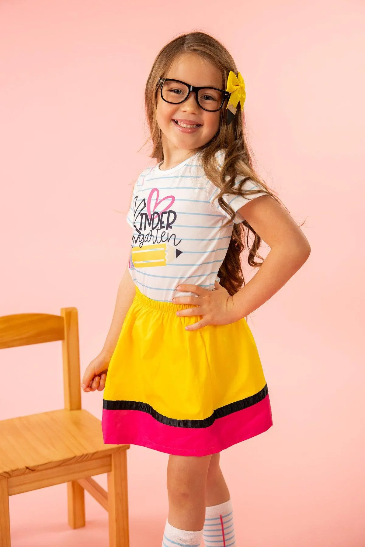 "Preschool - 5th Grade" Paper & Pencil Skirt Set