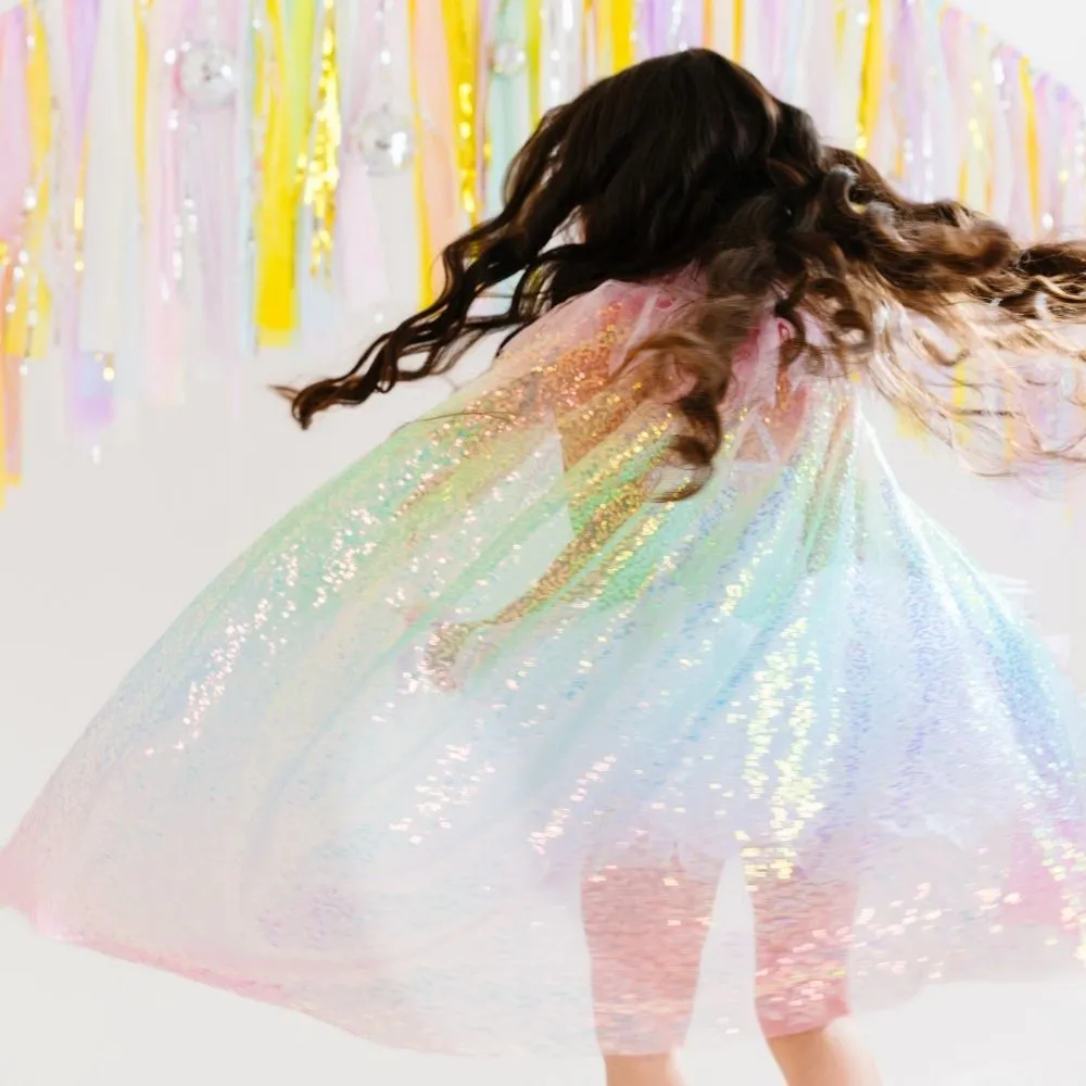 Rainbow Sequin Cape