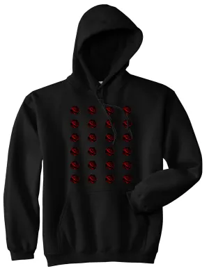 Red Rose Pattern Pullover Hoodie