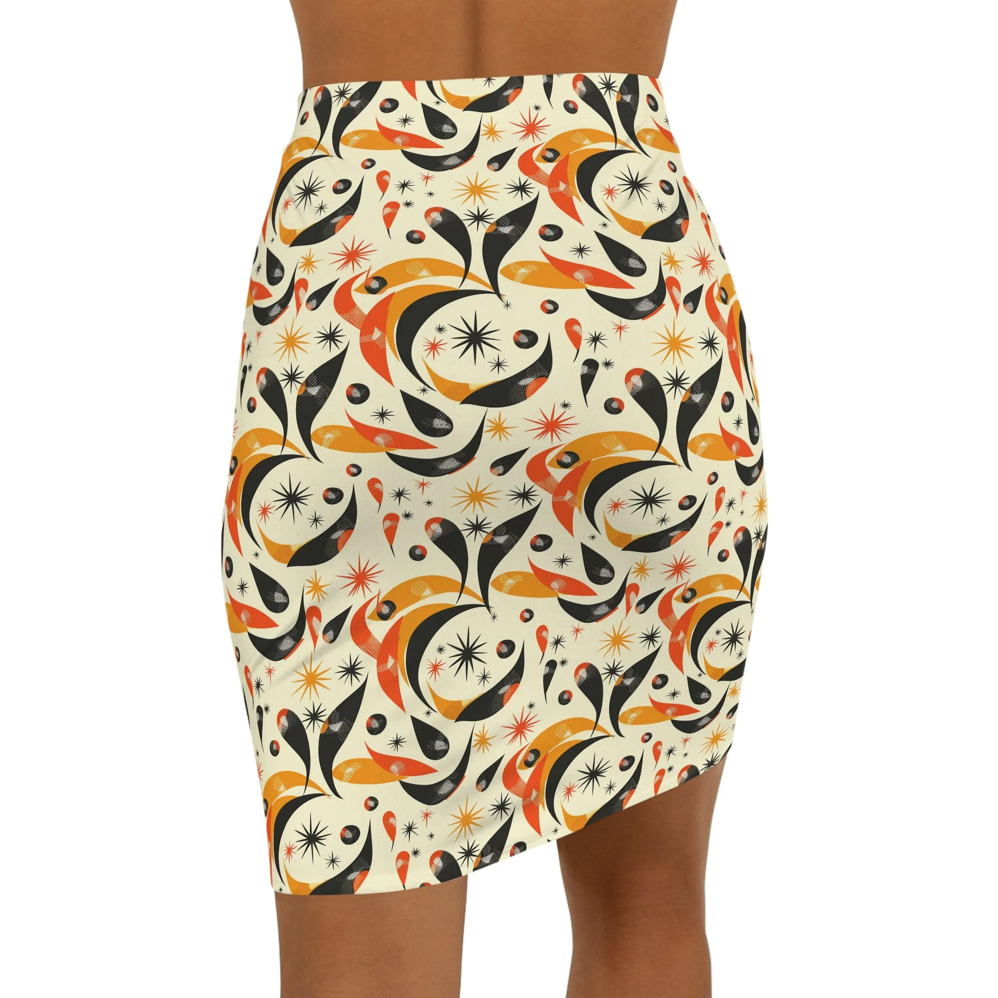 Retro Women's Mid-Waist Pencil Skirt - AUS, UK, USA