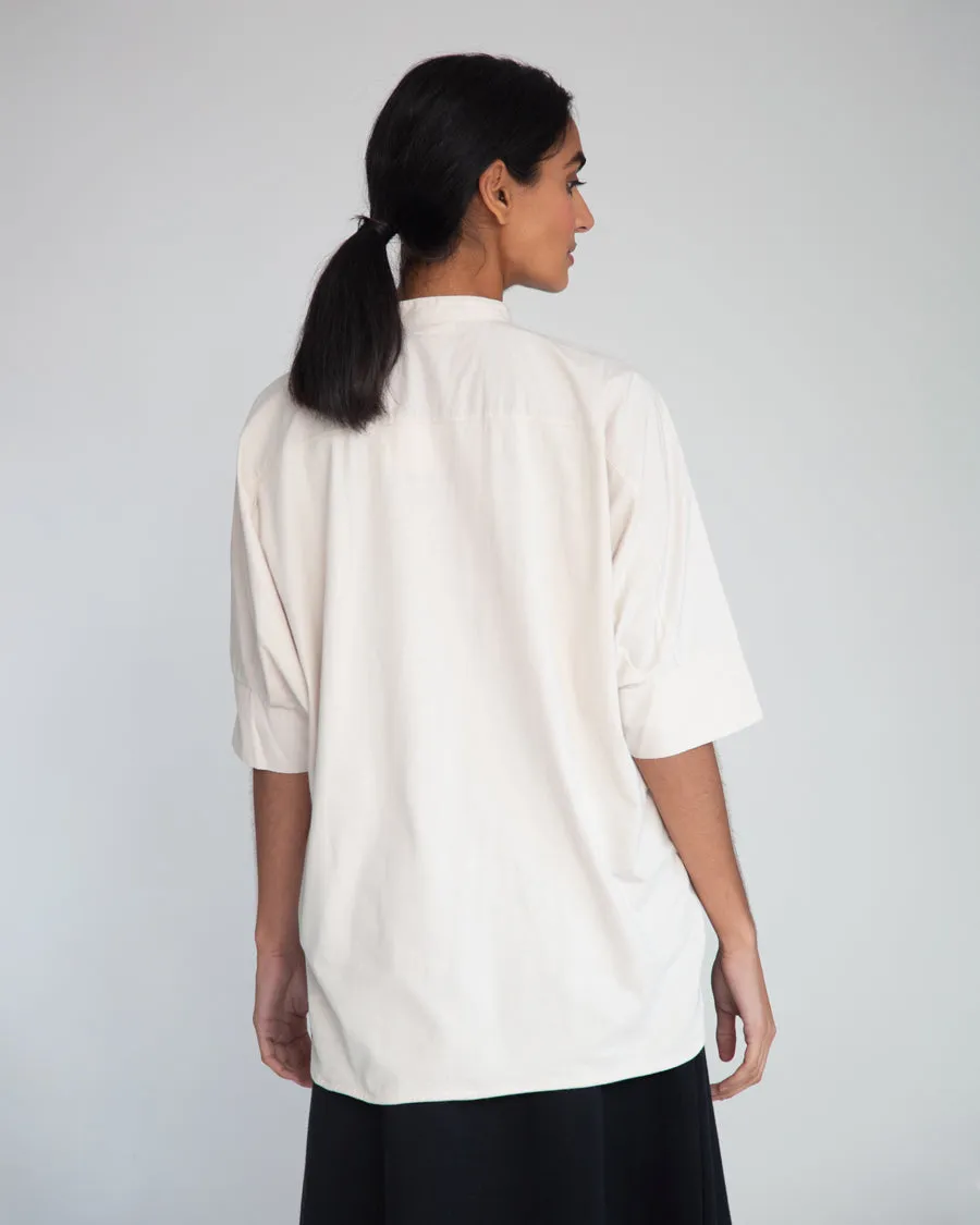 Robin Organic Cotton Shirt In Beige