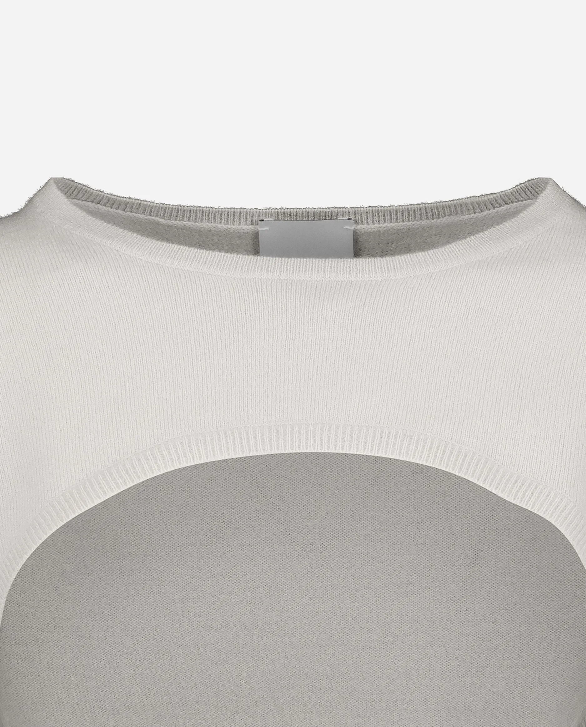 Rundhals Pullover aus Cashmere-Mischung in Grau