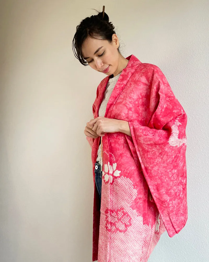 Sakura Shibori Haori Kimono Jacket