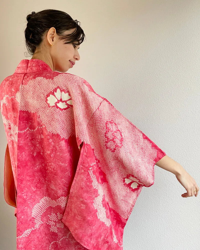 Sakura Shibori Haori Kimono Jacket