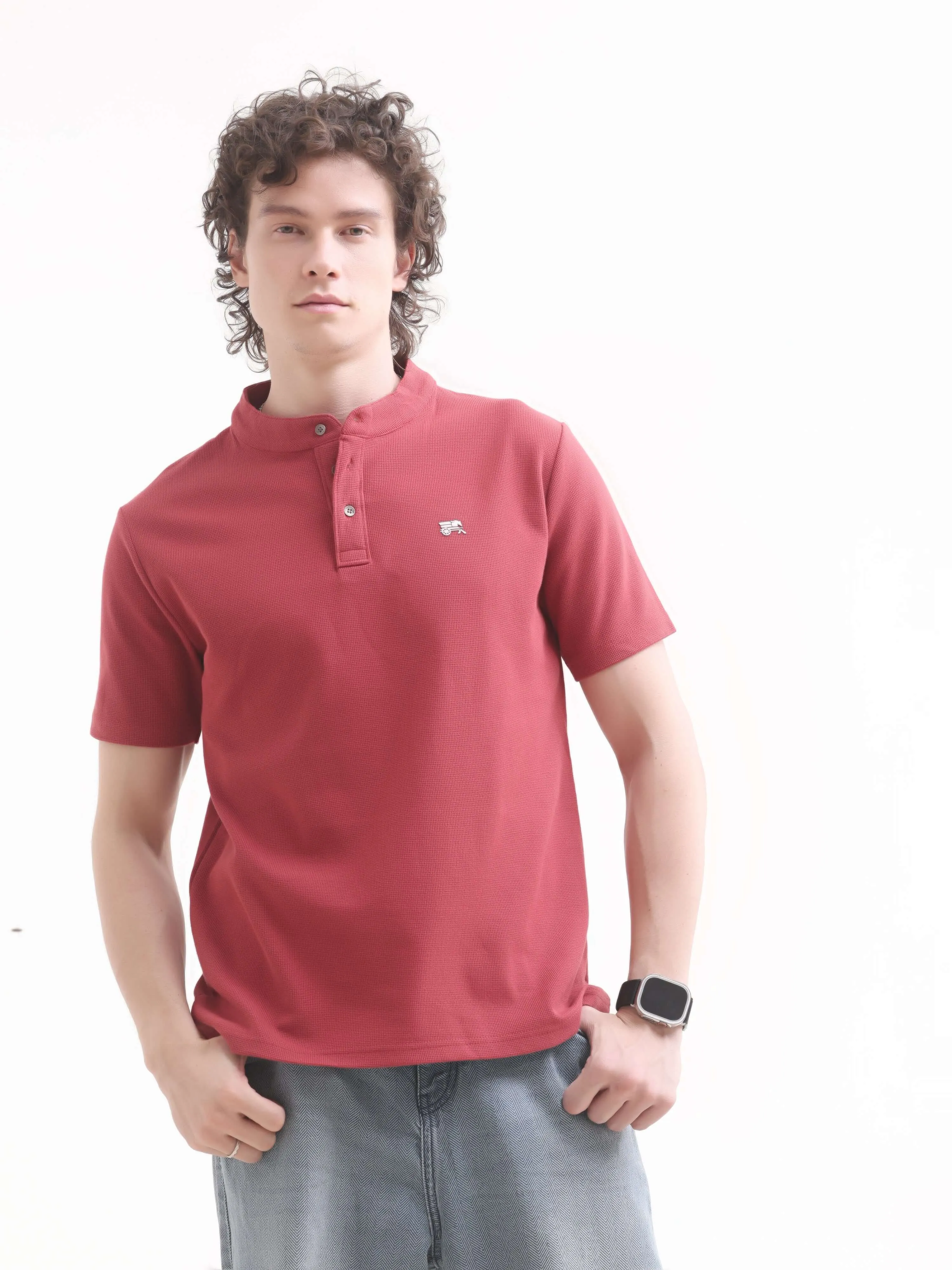 Scarlet Red Henley T-shirt