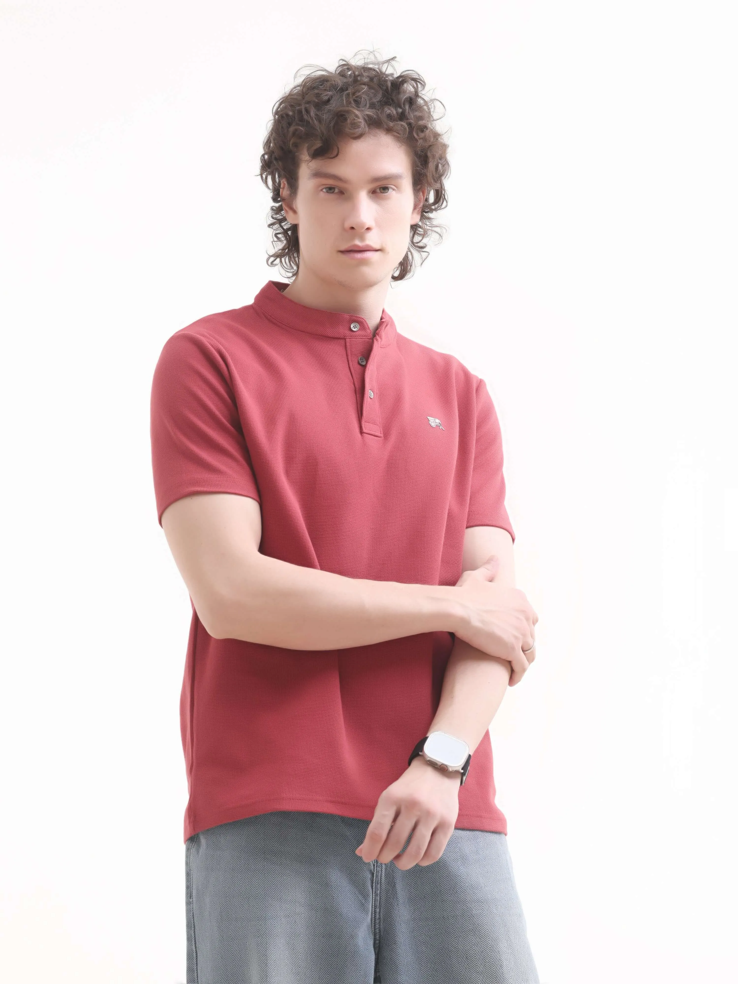 Scarlet Red Henley T-shirt