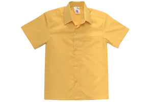 Short sleeve Raised Collar Shirt - Gold