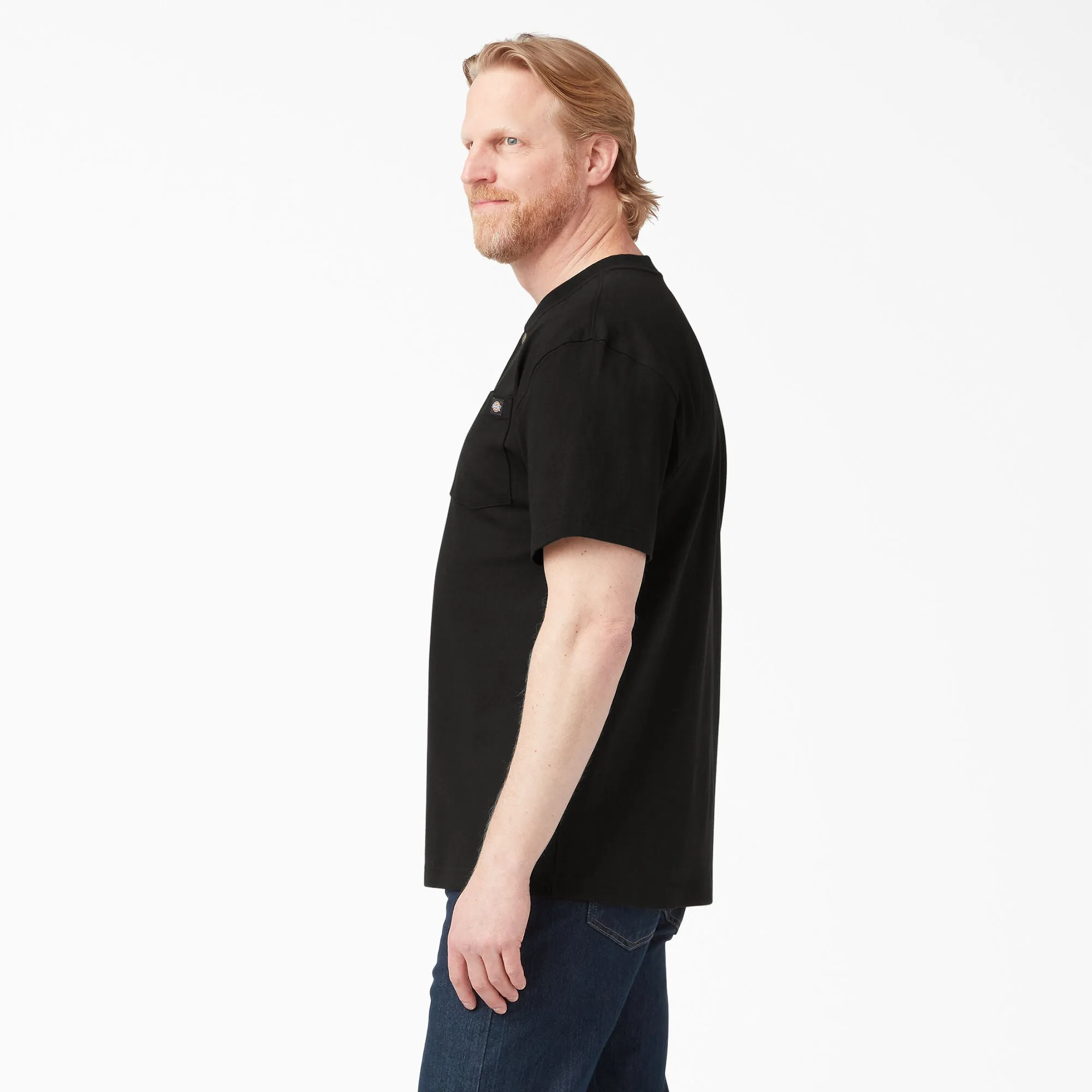 Short -Sleeved Shirt - Dickies Short Sleeve Heavyweight Henley T-Shirt, Black, WS451BK