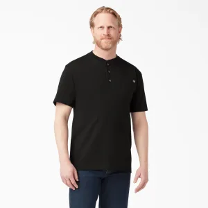 Short -Sleeved Shirt - Dickies Short Sleeve Heavyweight Henley T-Shirt, Black, WS451BK