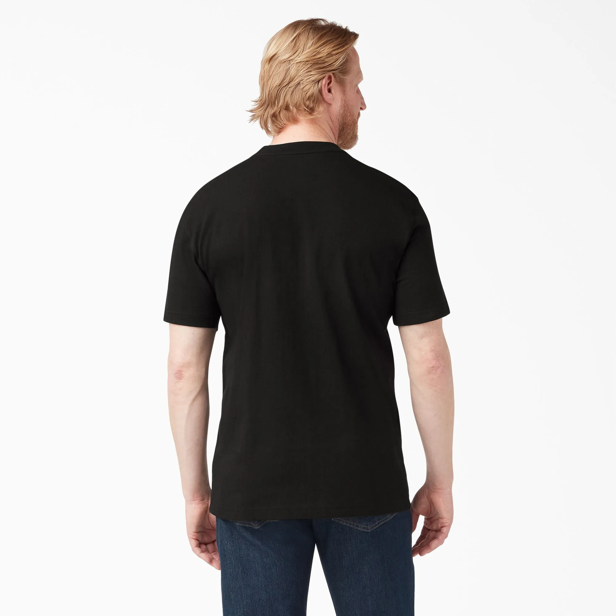 Short -Sleeved Shirt - Dickies Short Sleeve Heavyweight Henley T-Shirt, Black, WS451BK