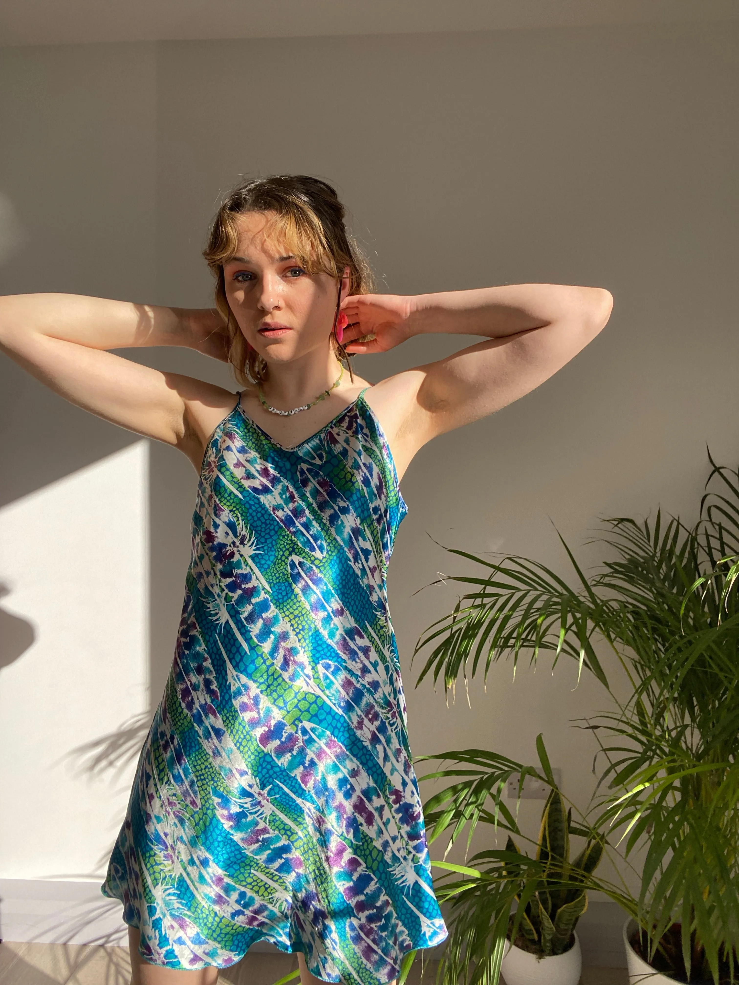 Silk Patterned Slip Dress