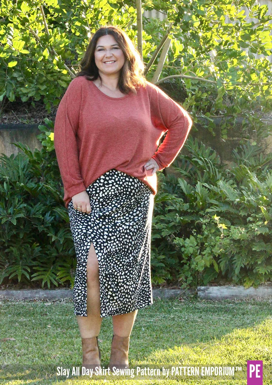 Slay All Day | Stretch Split Skirt Sewing Pattern