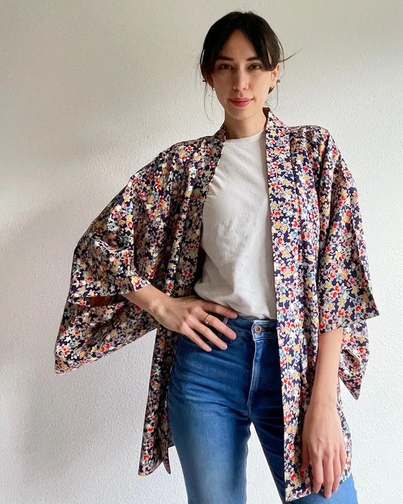 Small Flower Textile Haori Kimono Jacket