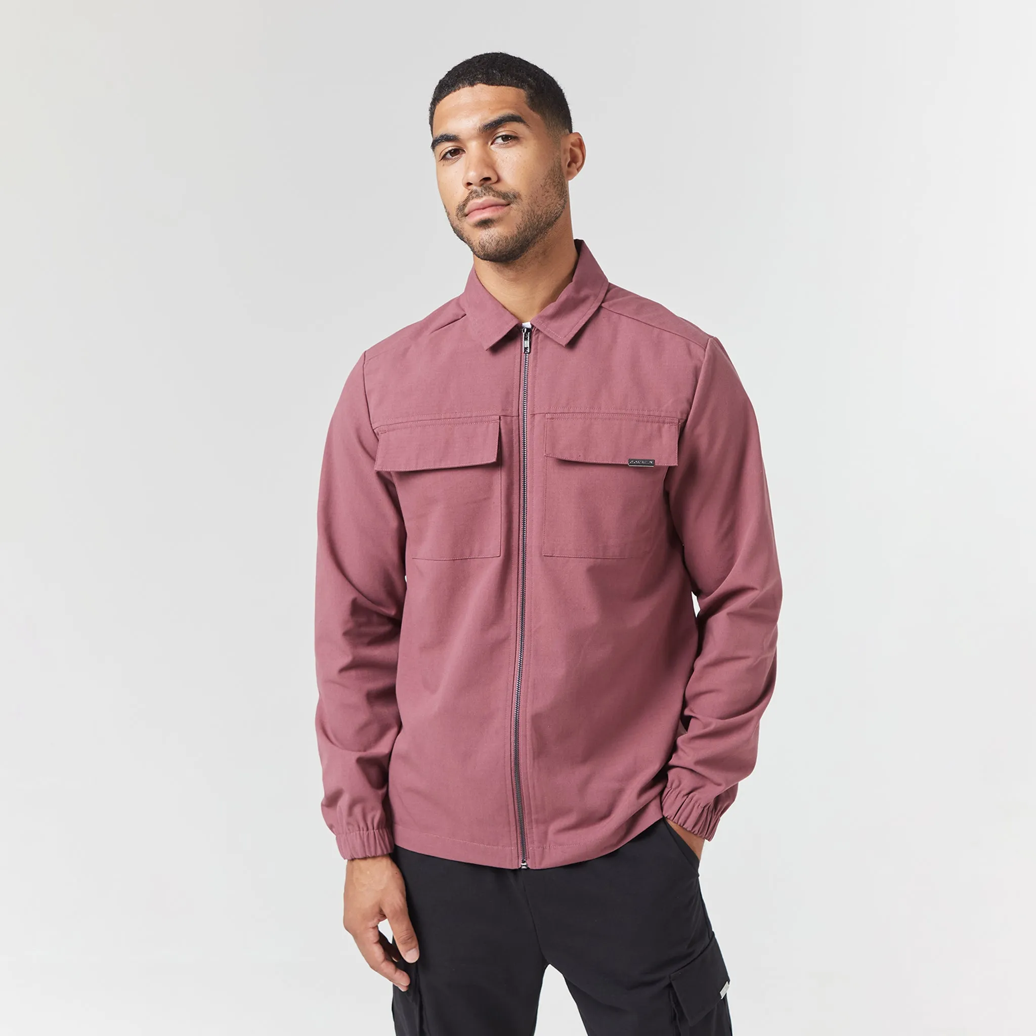 Smart Utility Overshirt | Burgundy