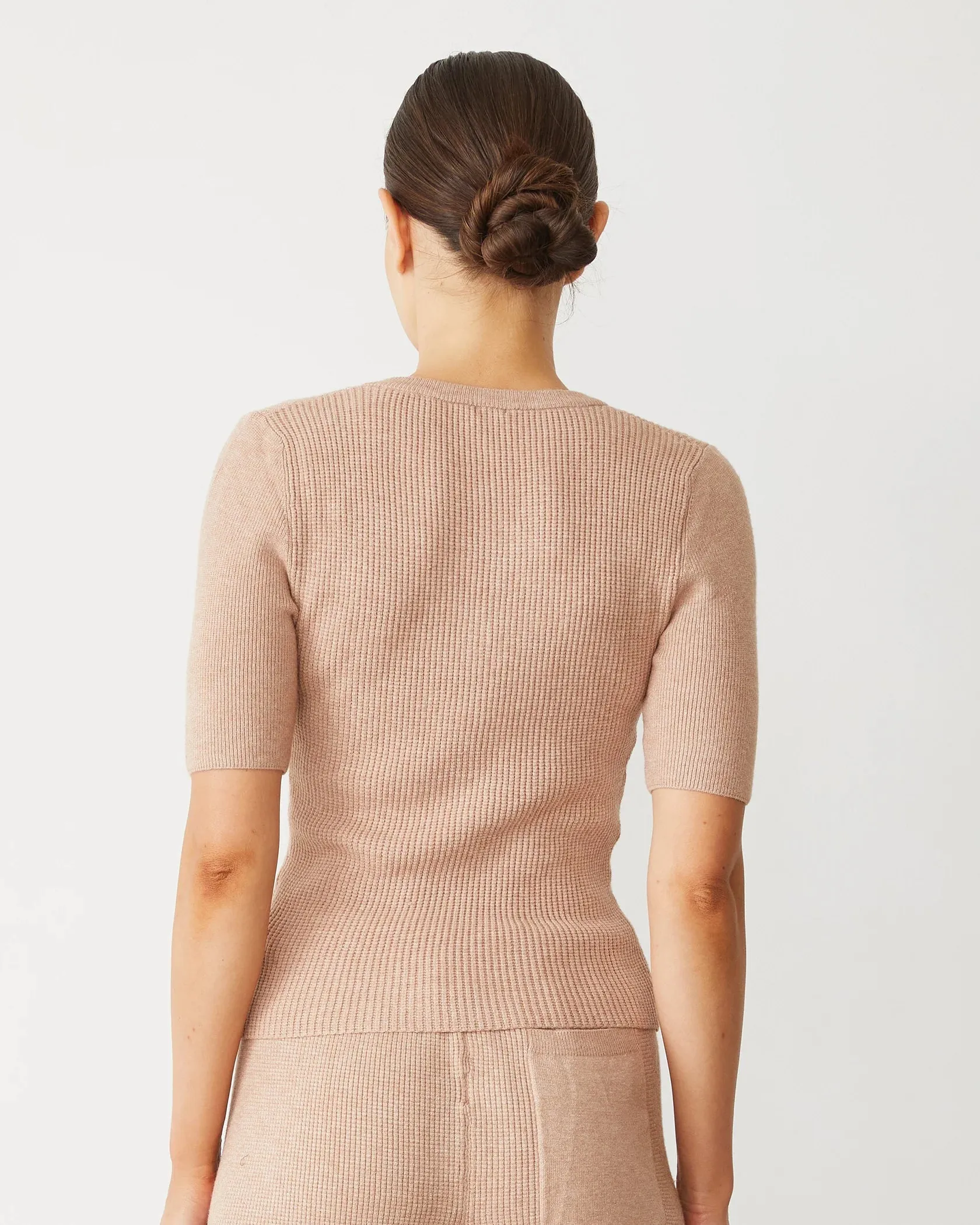 Softknit Rib Waffle Henley - Taupe