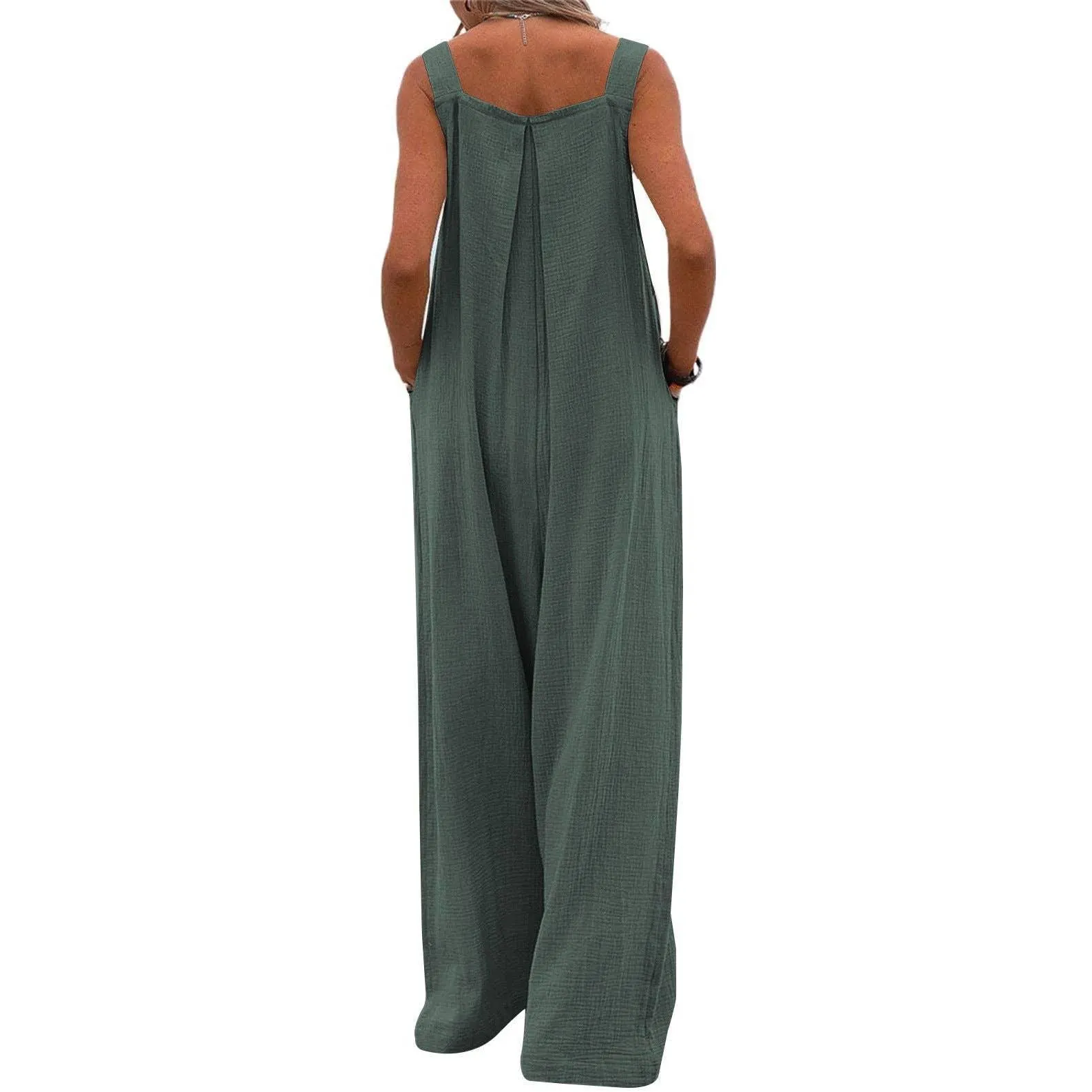 Solid Color Overall Loose Crepe Jumpsuits SKJ162