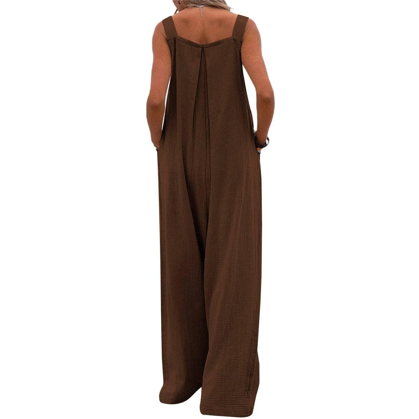 Solid Color Overall Loose Crepe Jumpsuits SKJ162