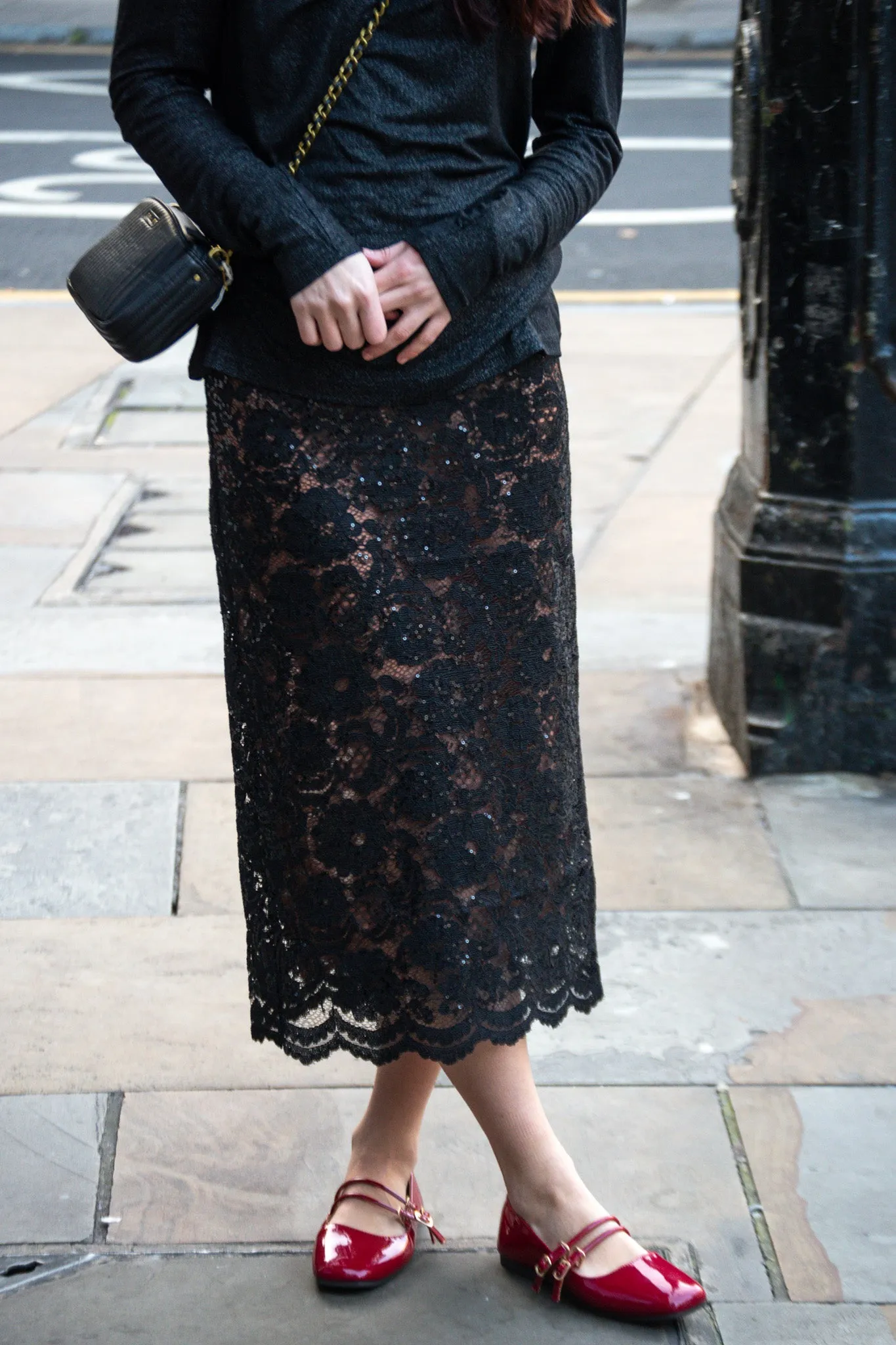 Stella Nova Black Lace Pencil Skirt