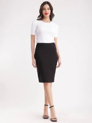 Stretchable Pencil Skirt - Black