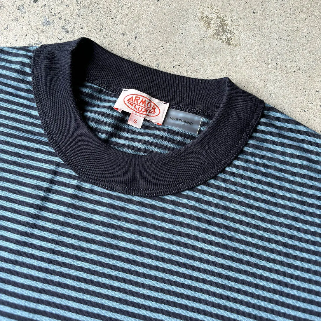 Striped Heritage T Shirt - Rich Navy / Winterblue