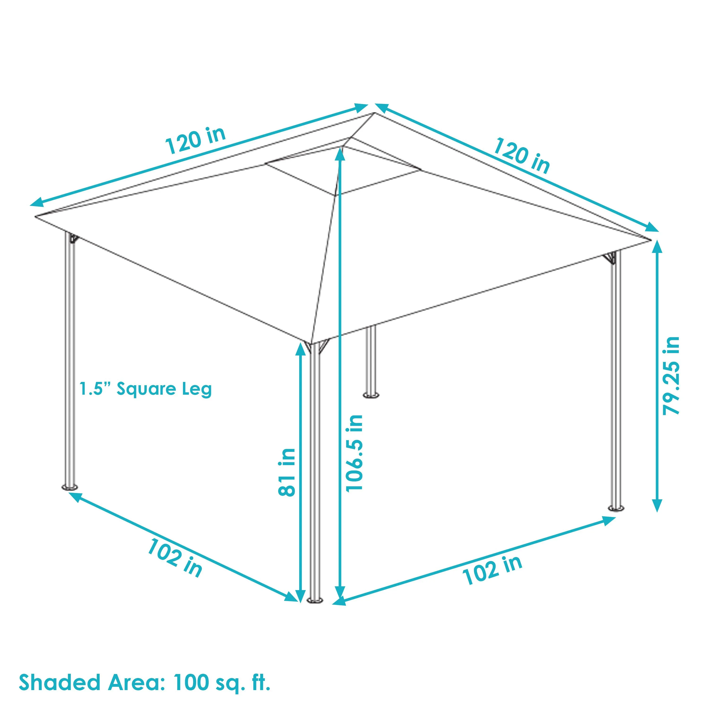 Sunnydaze 10' x 10' Steel Gazebo with Weather-Resistant Fabric Top