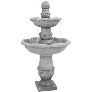 Sunnydaze 2-Tier Outdoor Water Fountain - French Garden Design - 50"