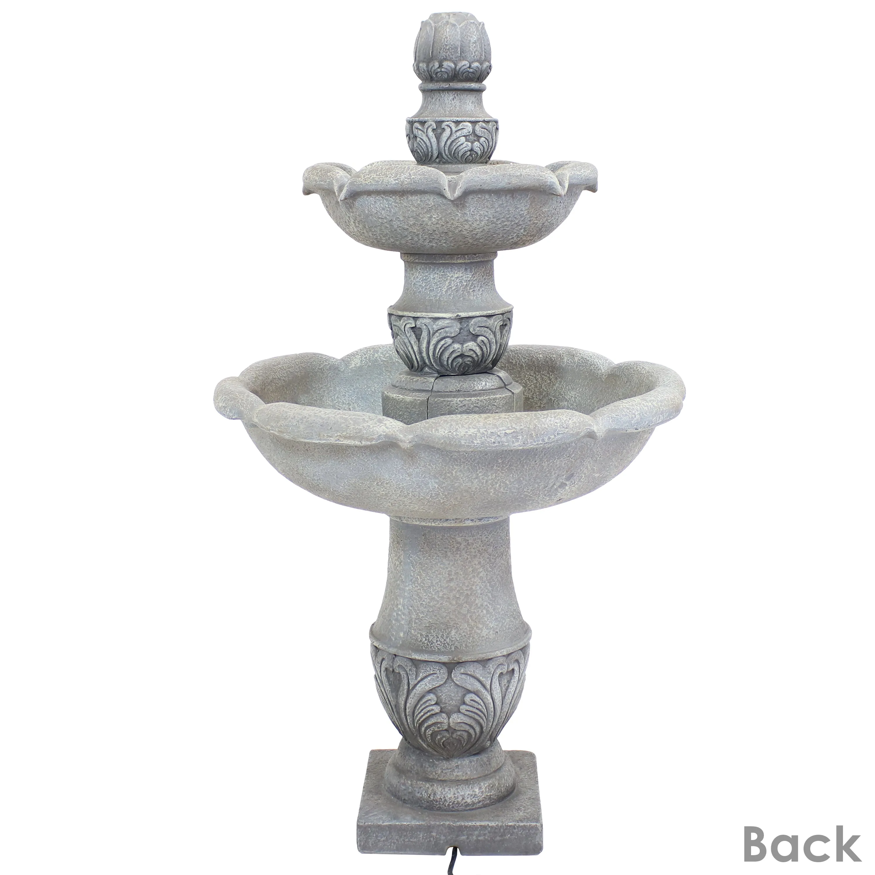 Sunnydaze 2-Tier Outdoor Water Fountain - French Garden Design - 50"