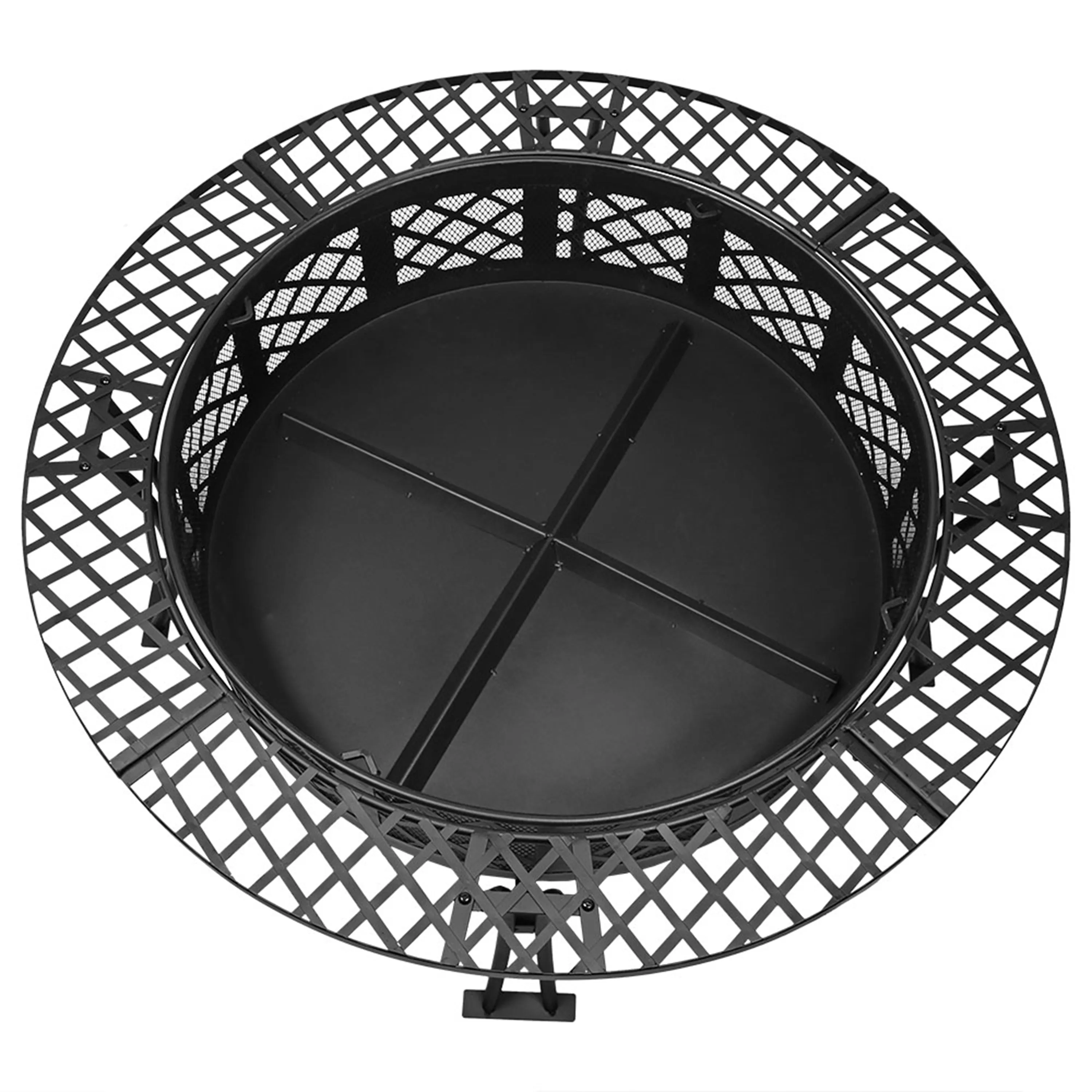 Sunnydaze 40" Diamond Weave Large Steel Fire Pit with Spark Screen