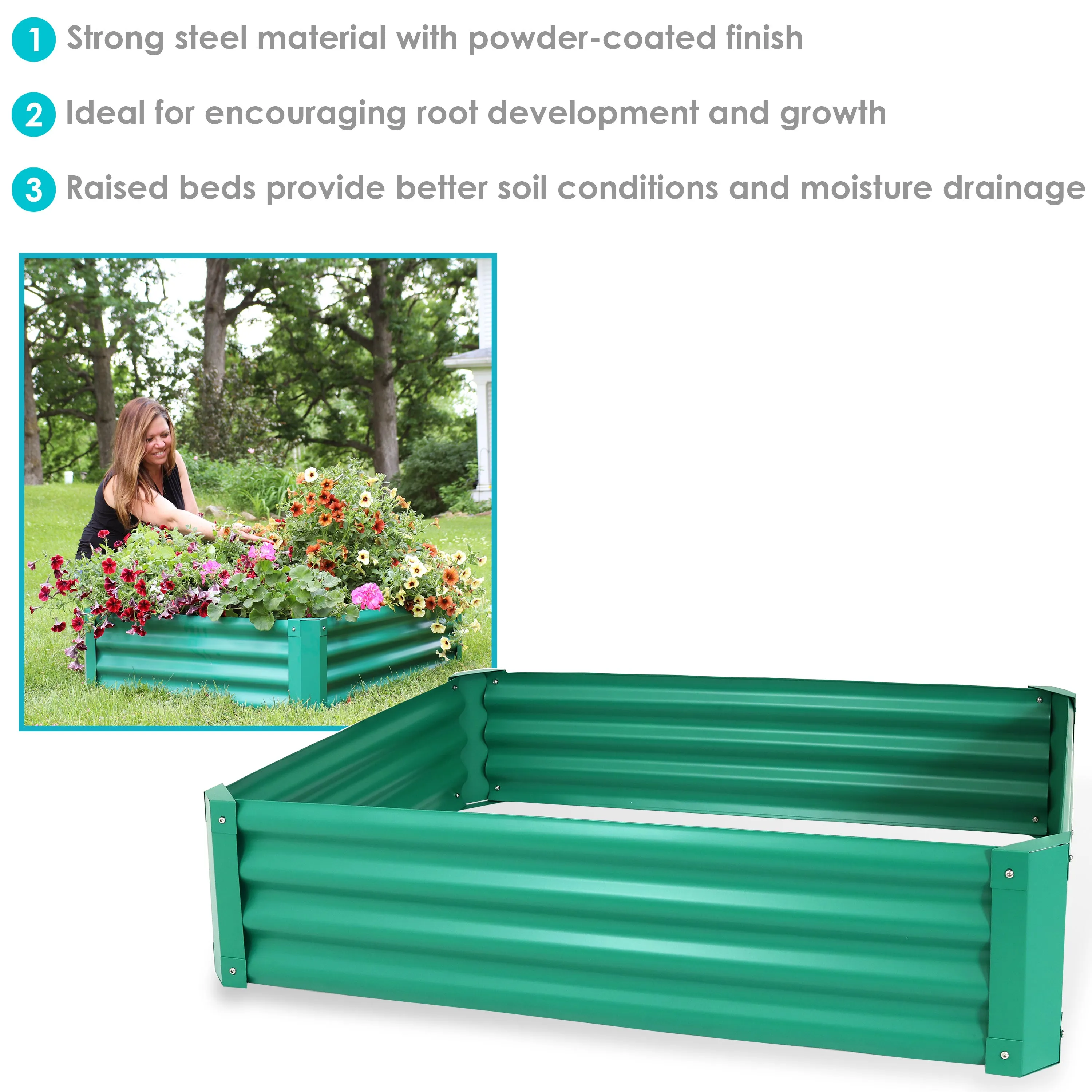 Sunnydaze 47" Steel Rectangle Raised Garden Bed