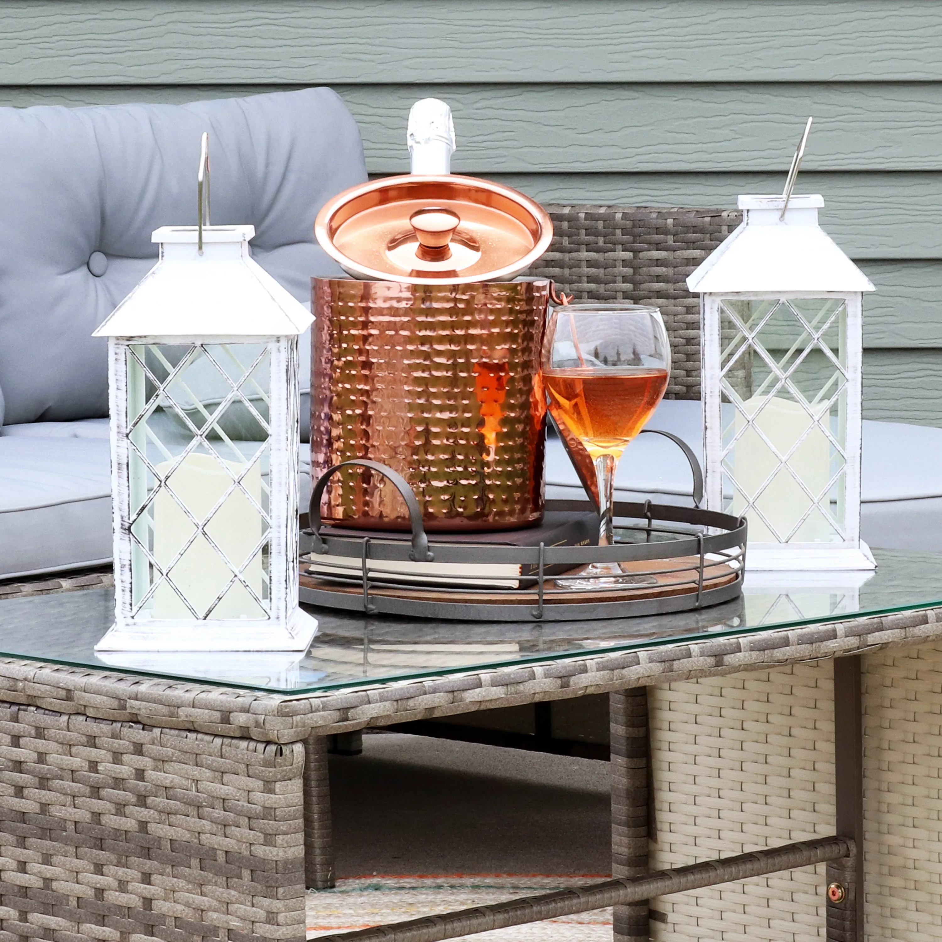 Sunnydaze Concord Outdoor Decorative Solar LED Candle Lantern