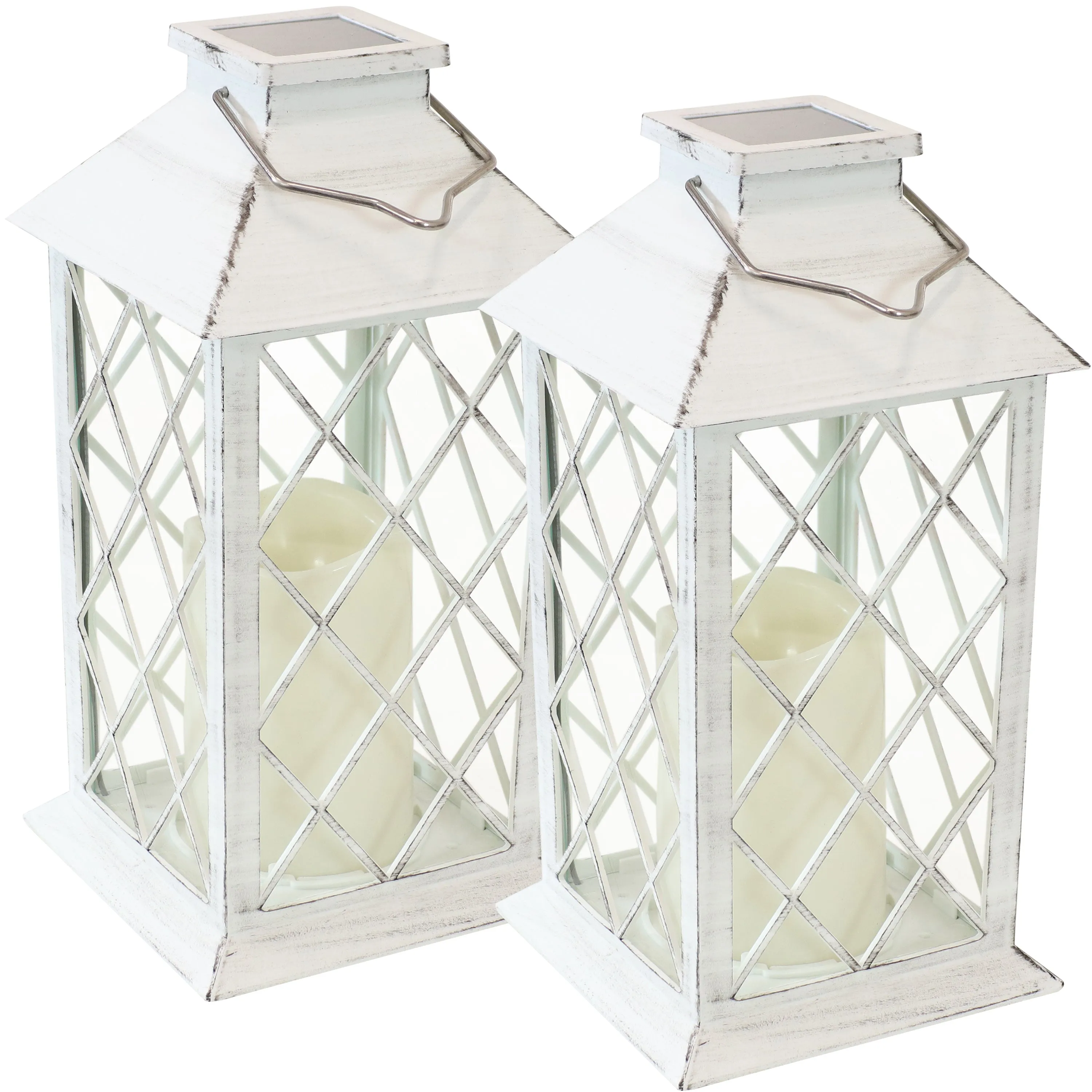 Sunnydaze Concord Outdoor Decorative Solar LED Candle Lantern