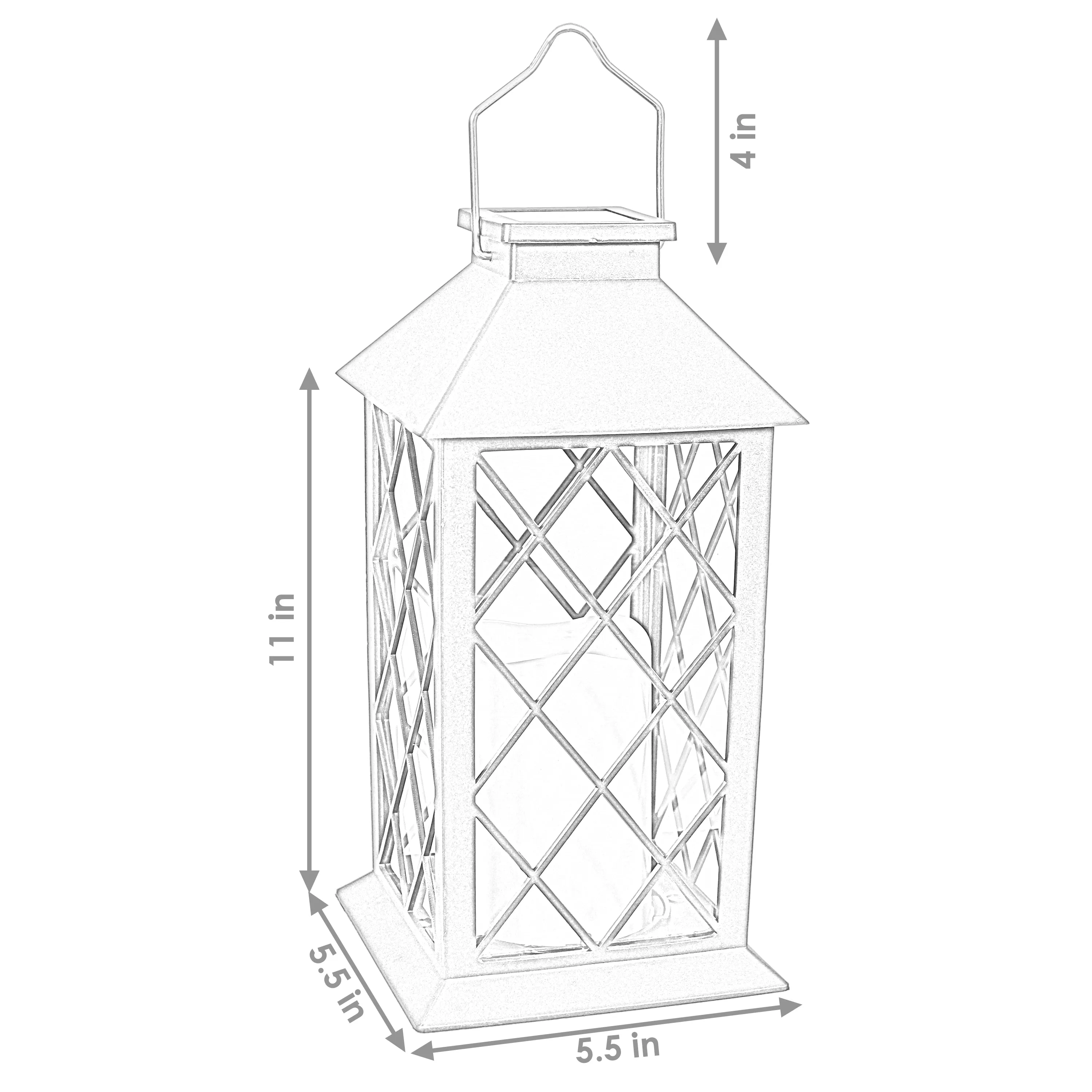 Sunnydaze Concord Outdoor Decorative Solar LED Candle Lantern