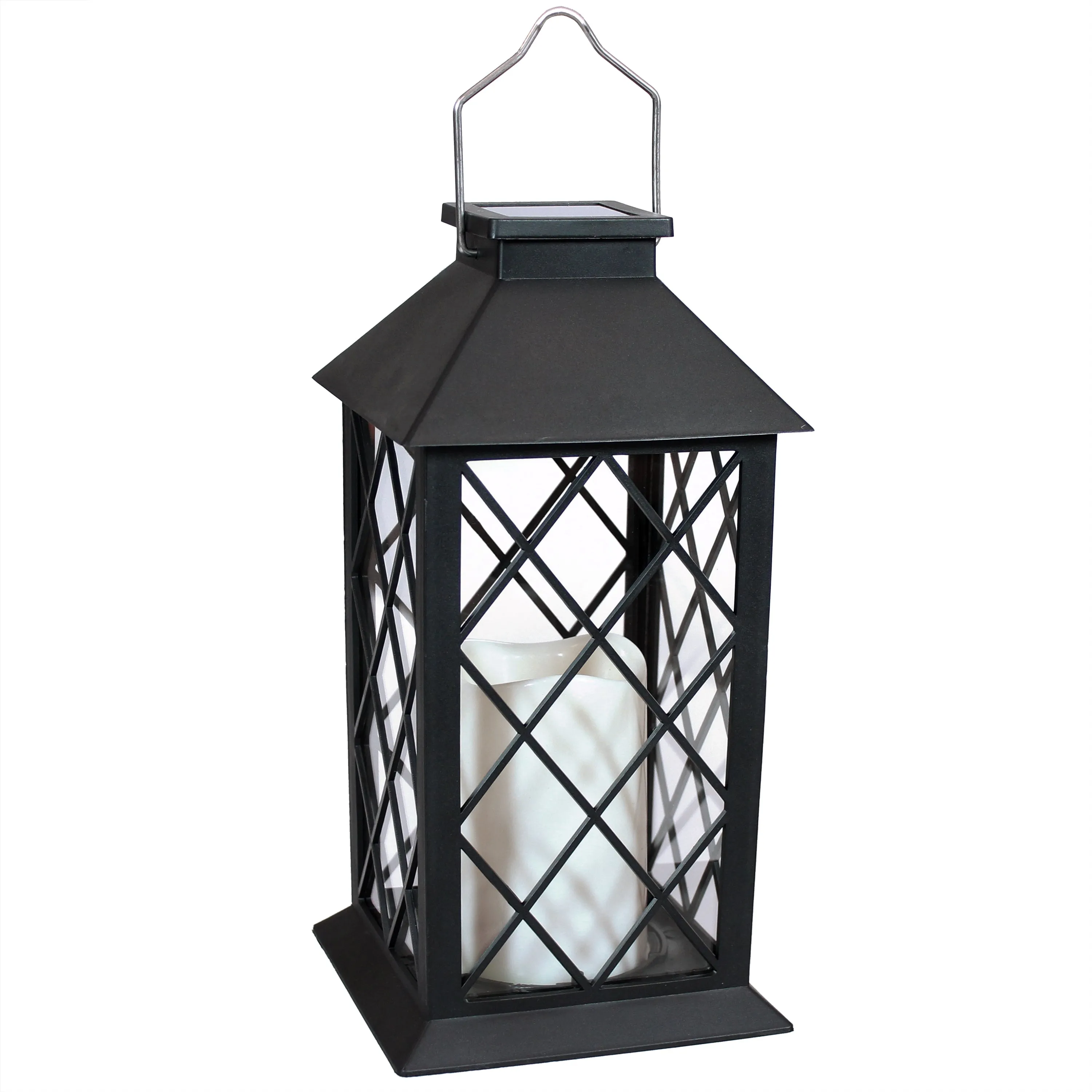 Sunnydaze Concord Outdoor Decorative Solar LED Candle Lantern