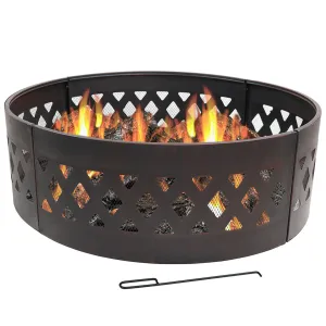 Sunnydaze Heavy-Duty Crossweave Campfire Ring - 36"