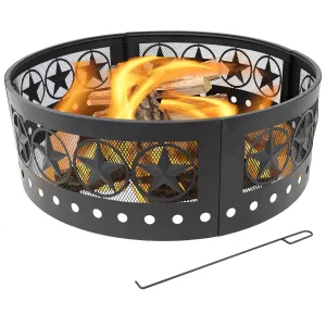 Sunnydaze Heavy-Duty Four Star Campfire Ring - 36" Diameter