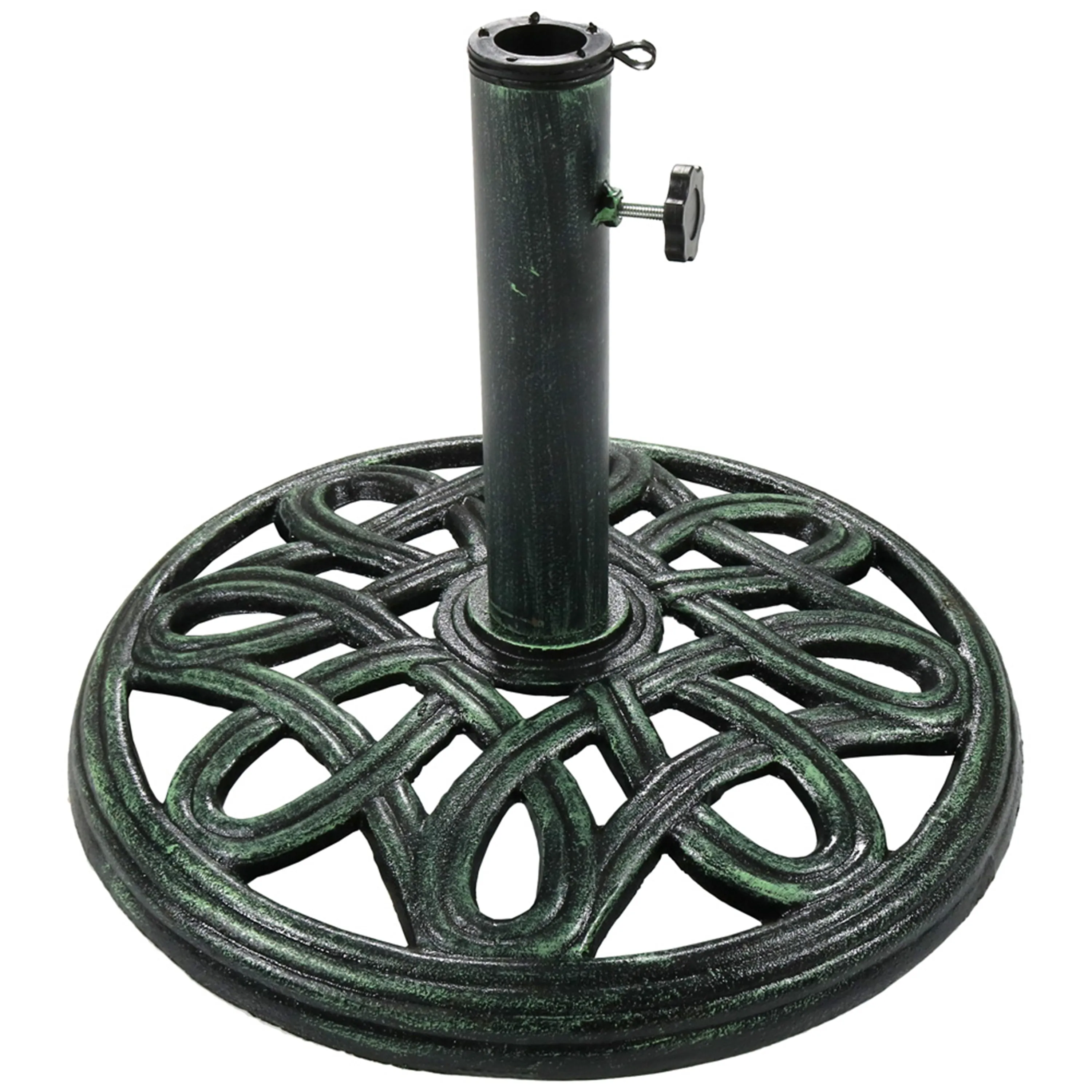 Sunnydaze Round Cast Iron Outdoor Patio Umbrella Base Stand - 17"