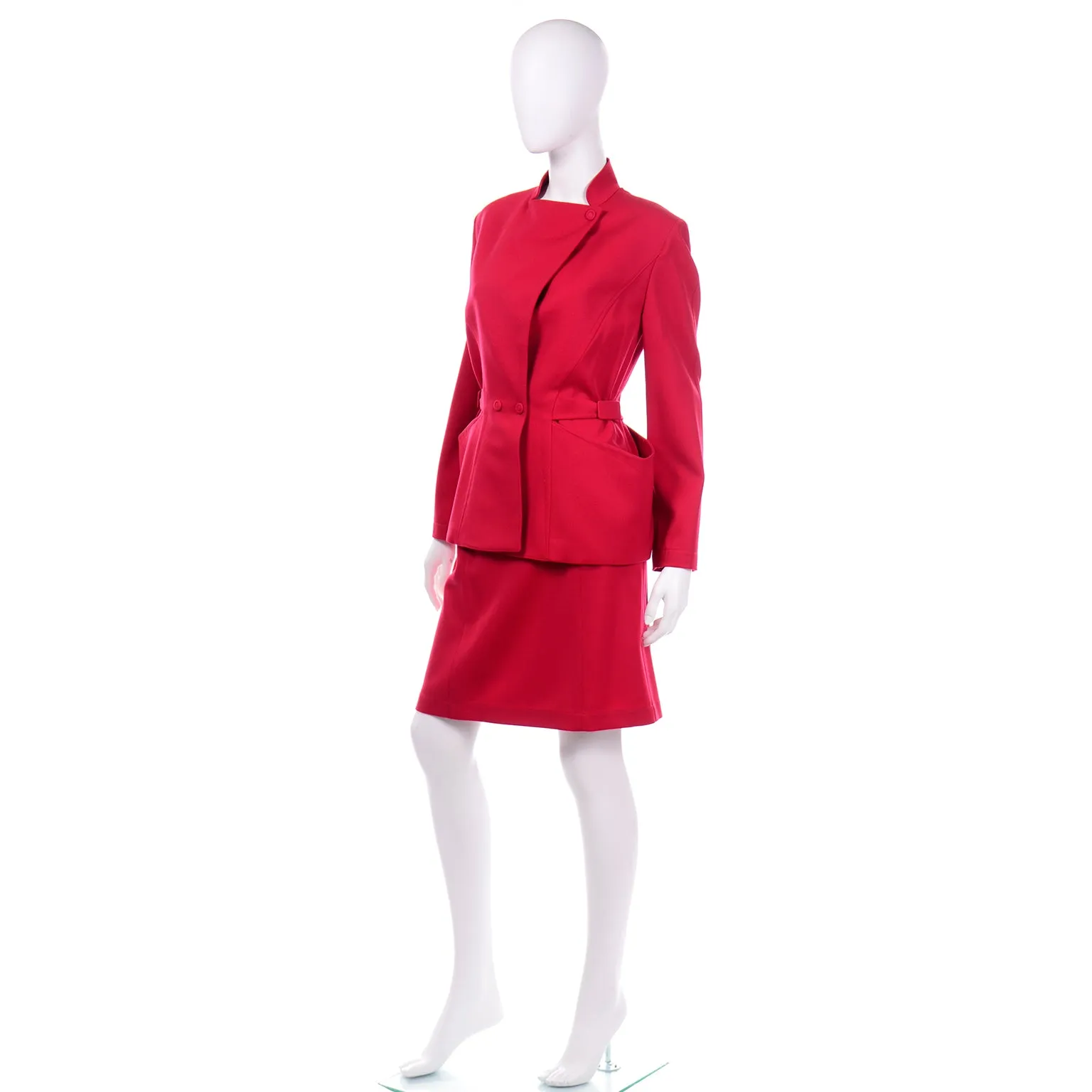 Thierry Mugler Paris Vintage Red Skirt and Jacket Suit