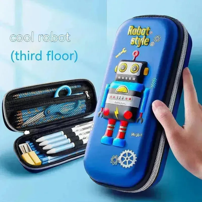 Three-dimensional Pencil Case Primary School Kindergarten Cartoon Large Capacity Pencil Case Pencil Box