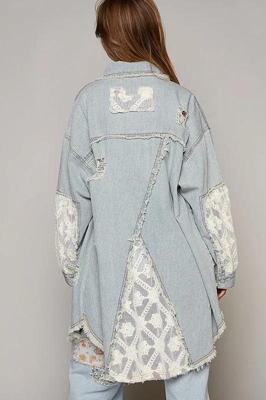 Unique Lace and denim Jacket