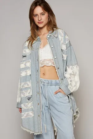 Unique Lace and denim Jacket