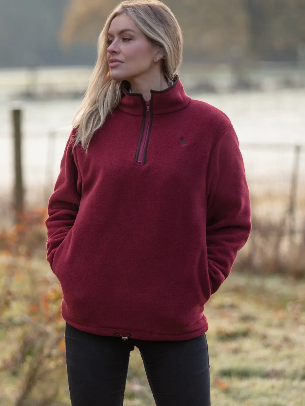 Unisex Fleece Pullover - Burgundy