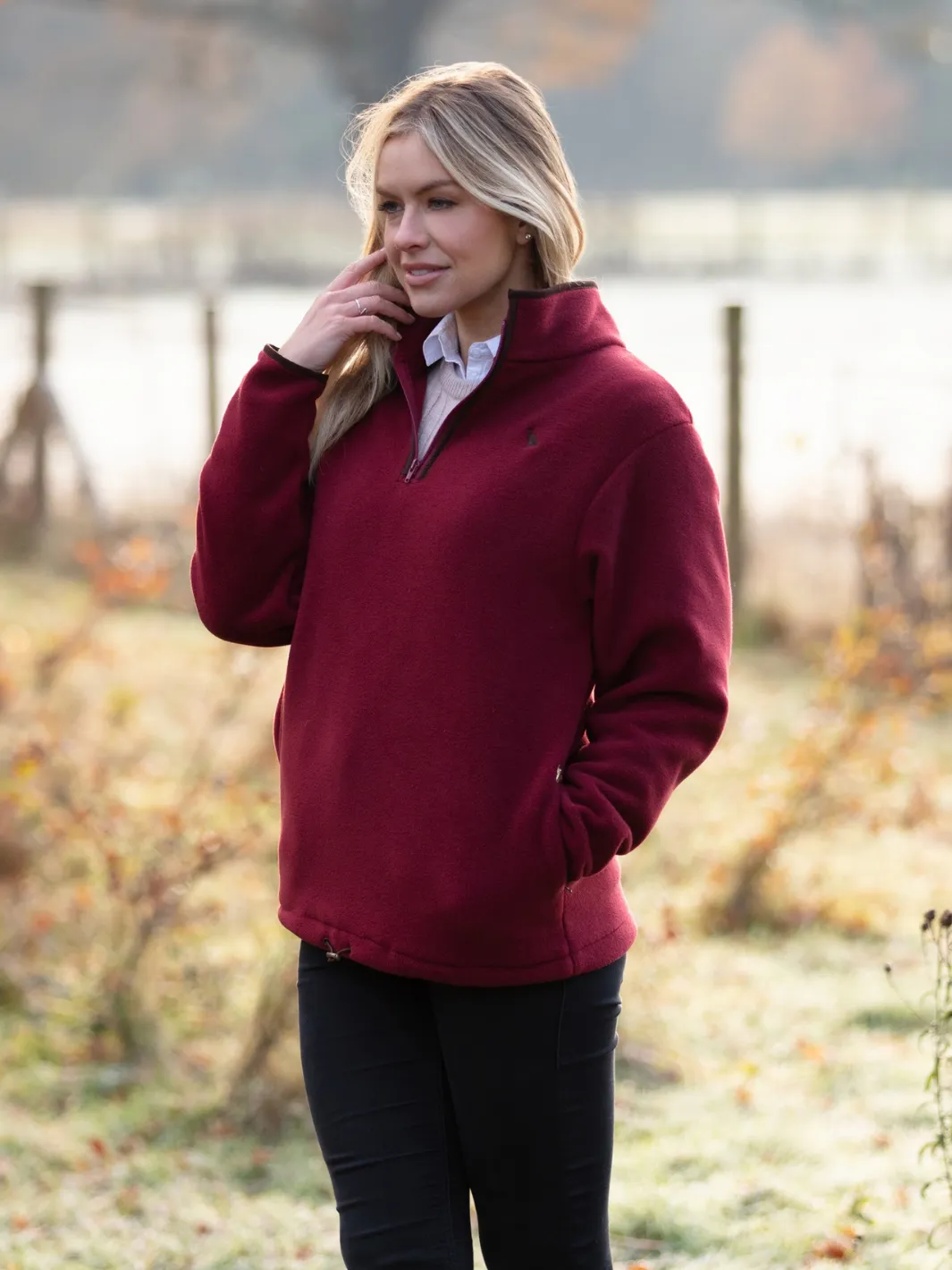 Unisex Fleece Pullover - Burgundy