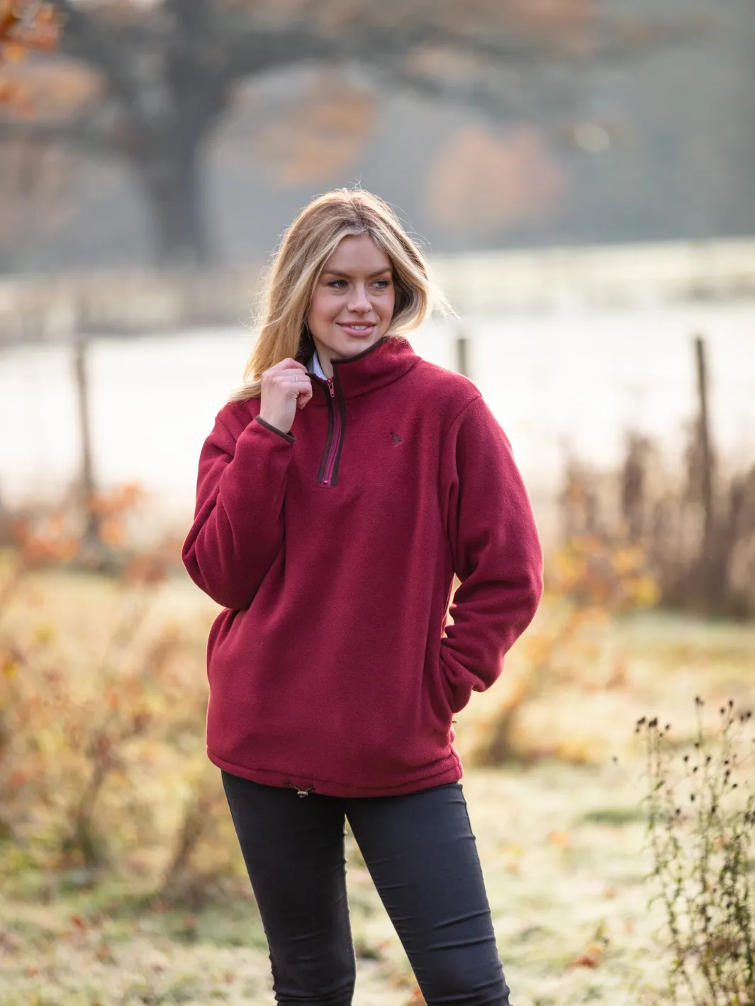 Unisex Fleece Pullover - Burgundy